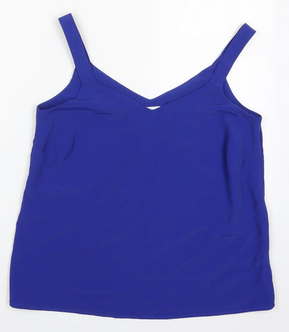 Womens UK Size 10 M&Co Blue Basic Tank