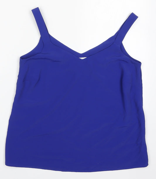 Womens UK Size 10 M&Co Blue Basic Tank