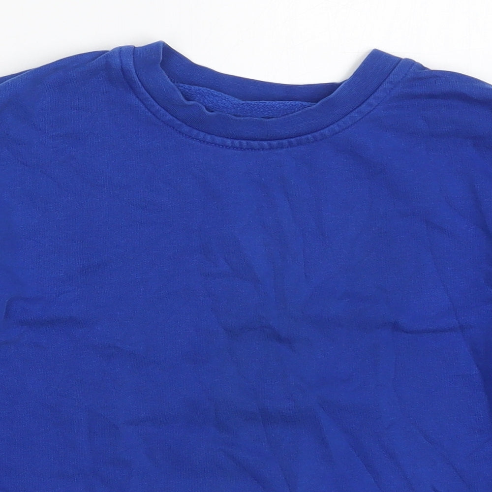 George Boys Blue  Cotton Pullover Sweatshirt Size 7-8 Years  Pullover