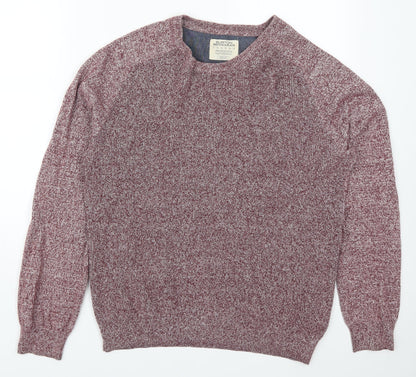 Burton Mens Red Round Neck  Cotton Pullover Jumper Size M