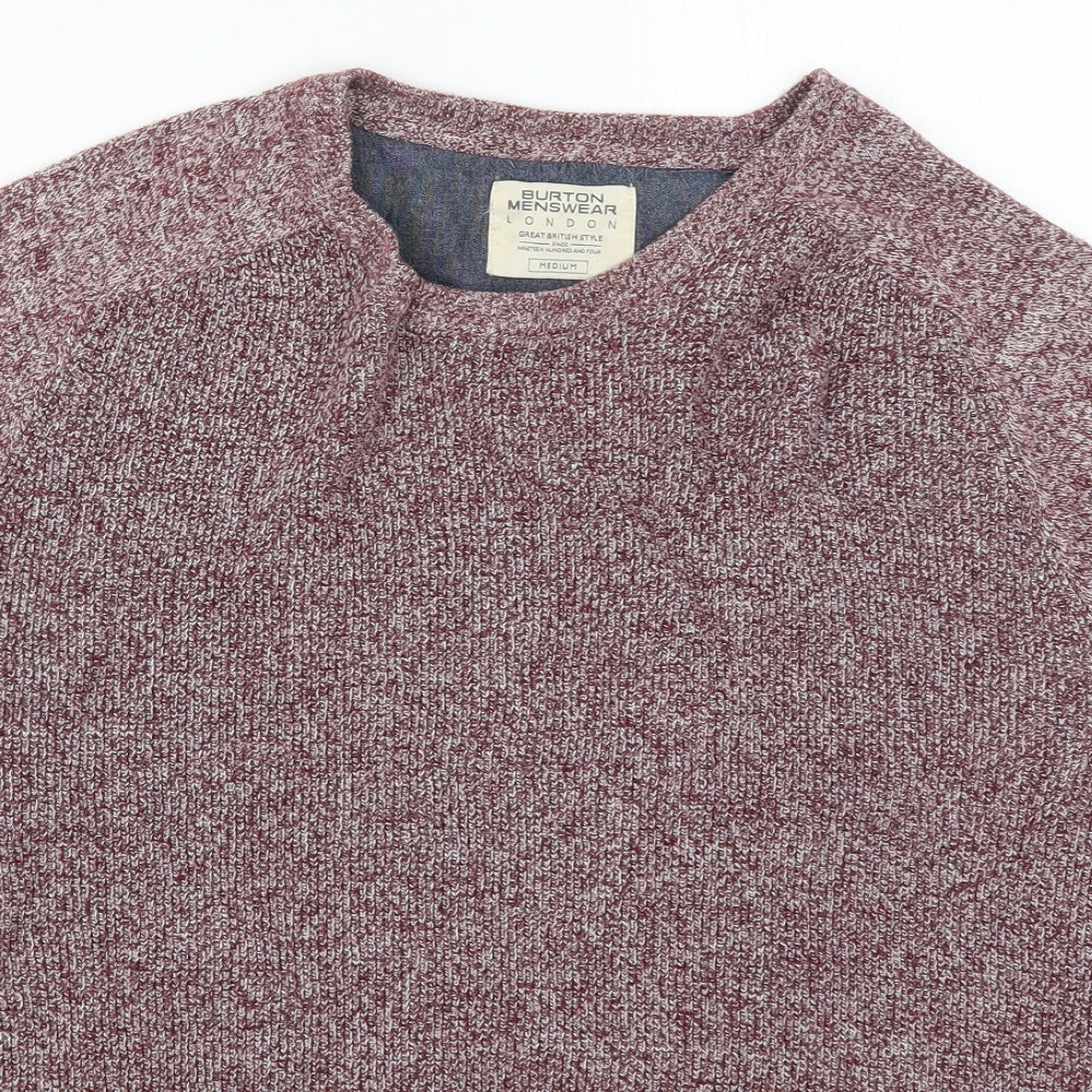 Burton Mens Red Round Neck  Cotton Pullover Jumper Size M