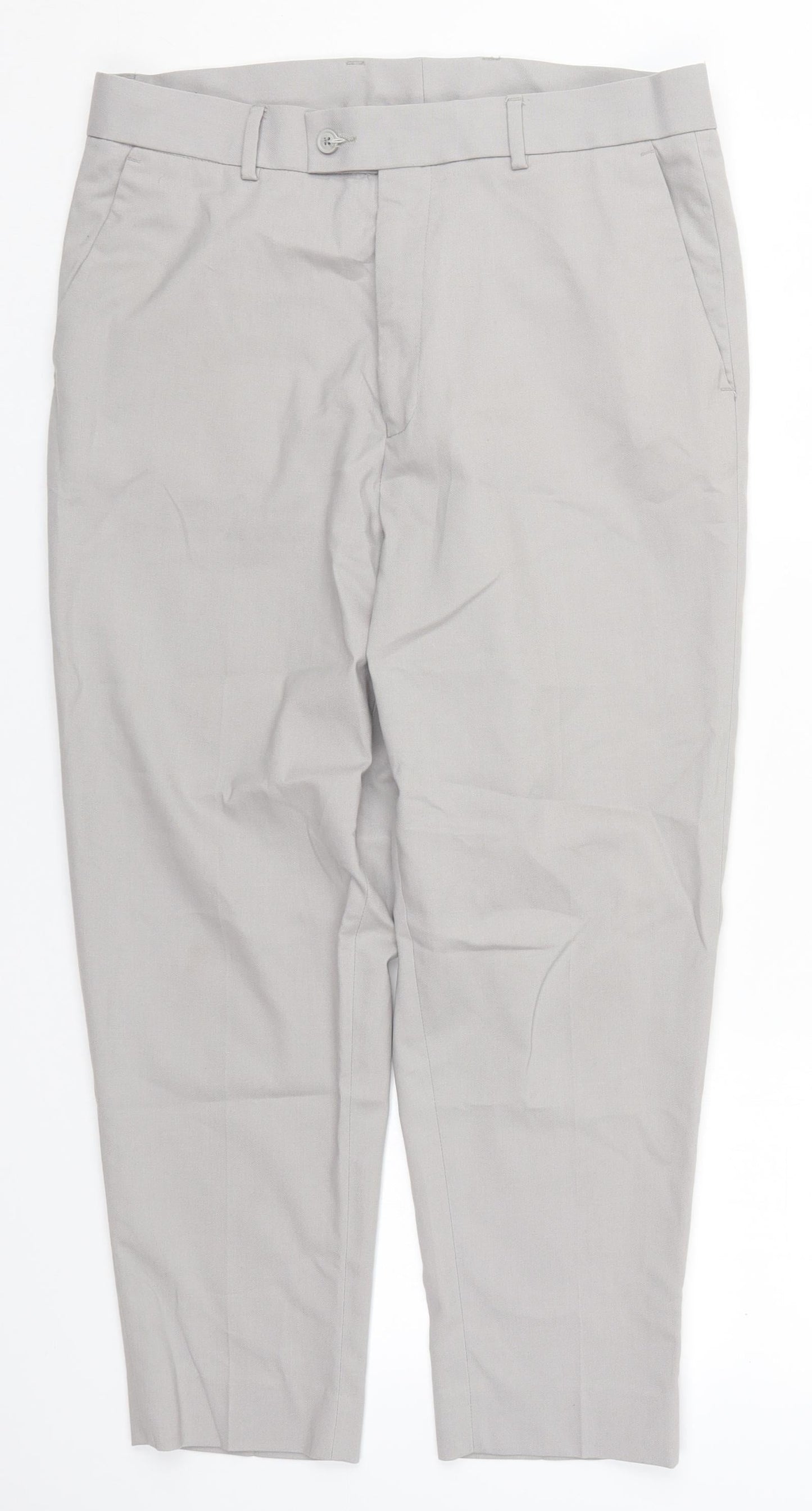 ASOS Mens Grey  Polyester Trousers  Size 32 L24 in Regular Button