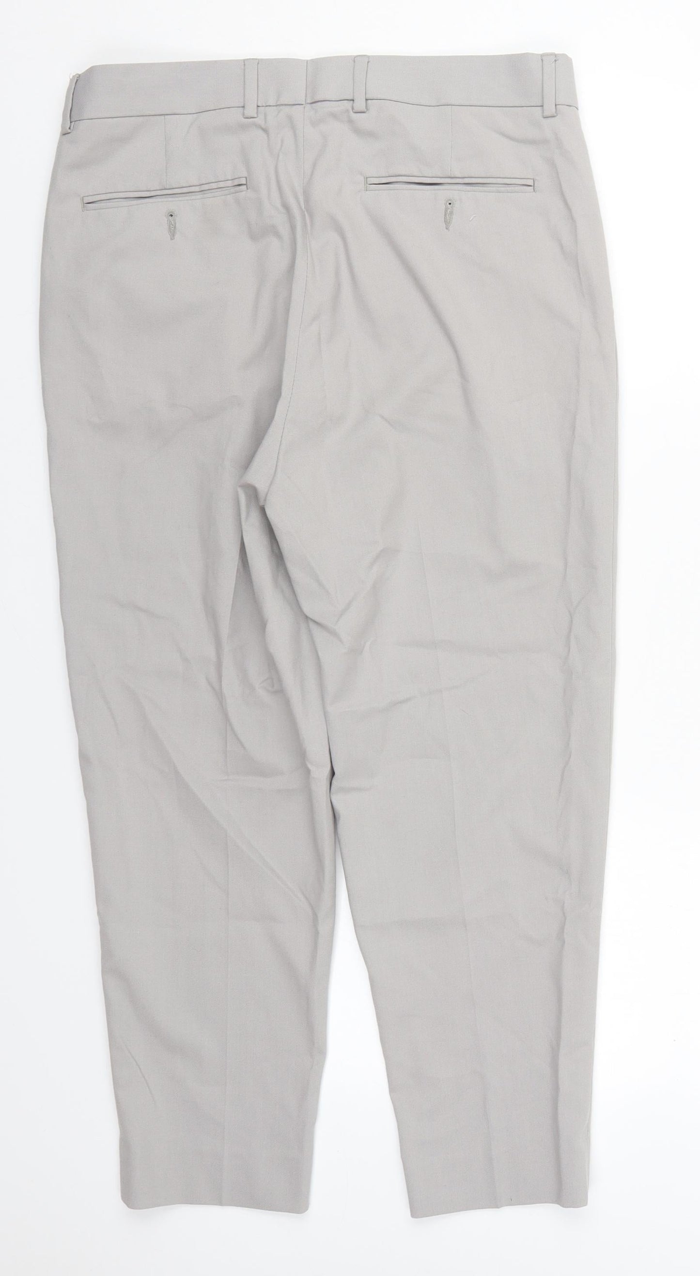 ASOS Mens Grey  Polyester Trousers  Size 32 L24 in Regular Button