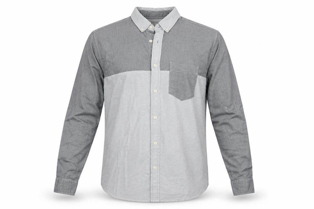 Mens UK Size M George Grey  Button-Up Long Sleeve Casual Shirt