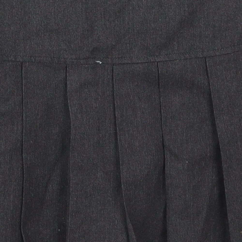 NEXT Girls Grey  Polyester Pleated Skirt Size 7 Years  Regular Zip