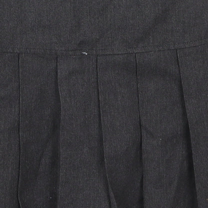 NEXT Girls Grey  Polyester Pleated Skirt Size 7 Years  Regular Zip