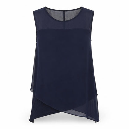 TU Womens Blue  Viscose Basic Tank Size 10 Round Neck