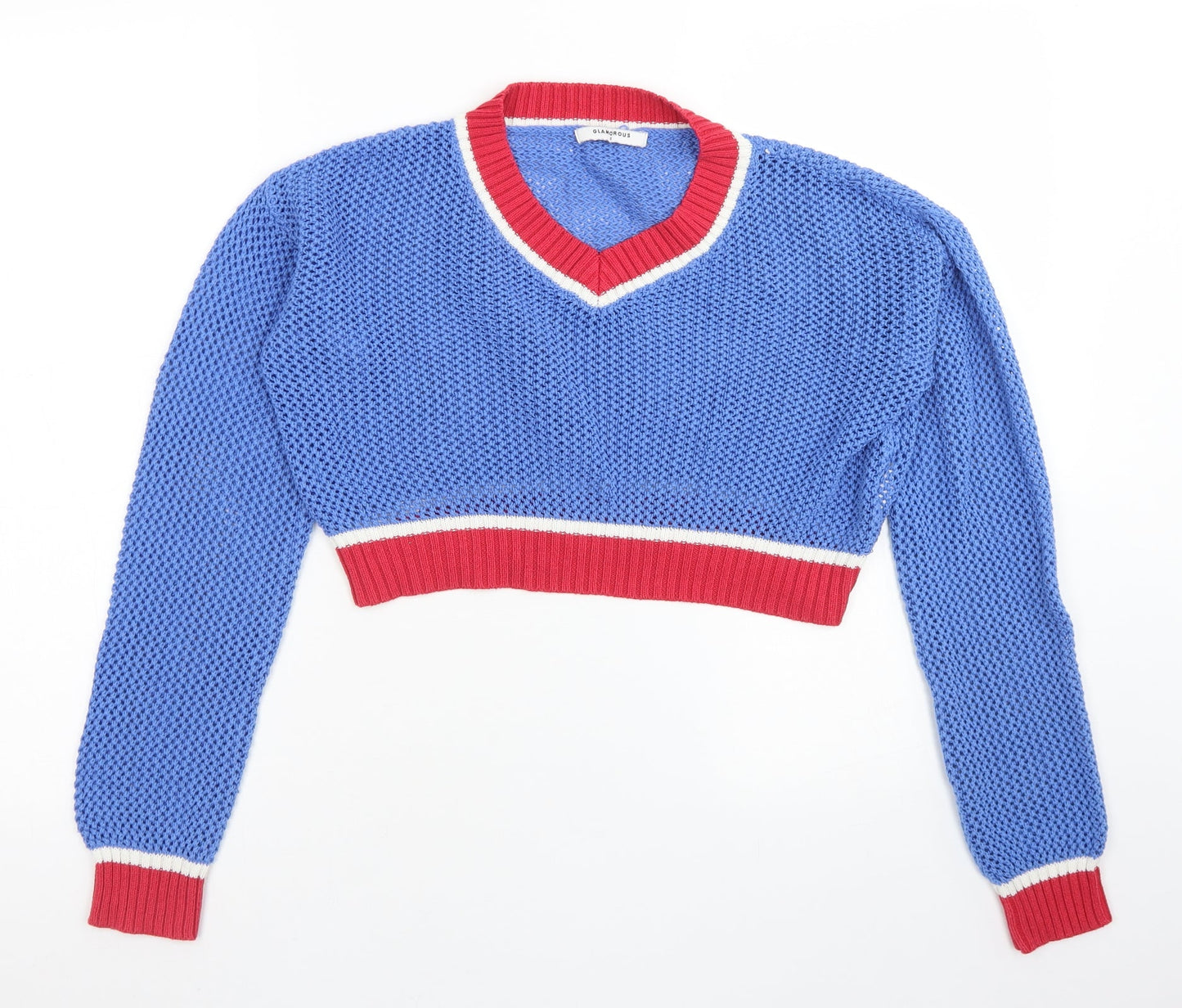 Womens UK Size S Glamorous Blue Pullover Jumper