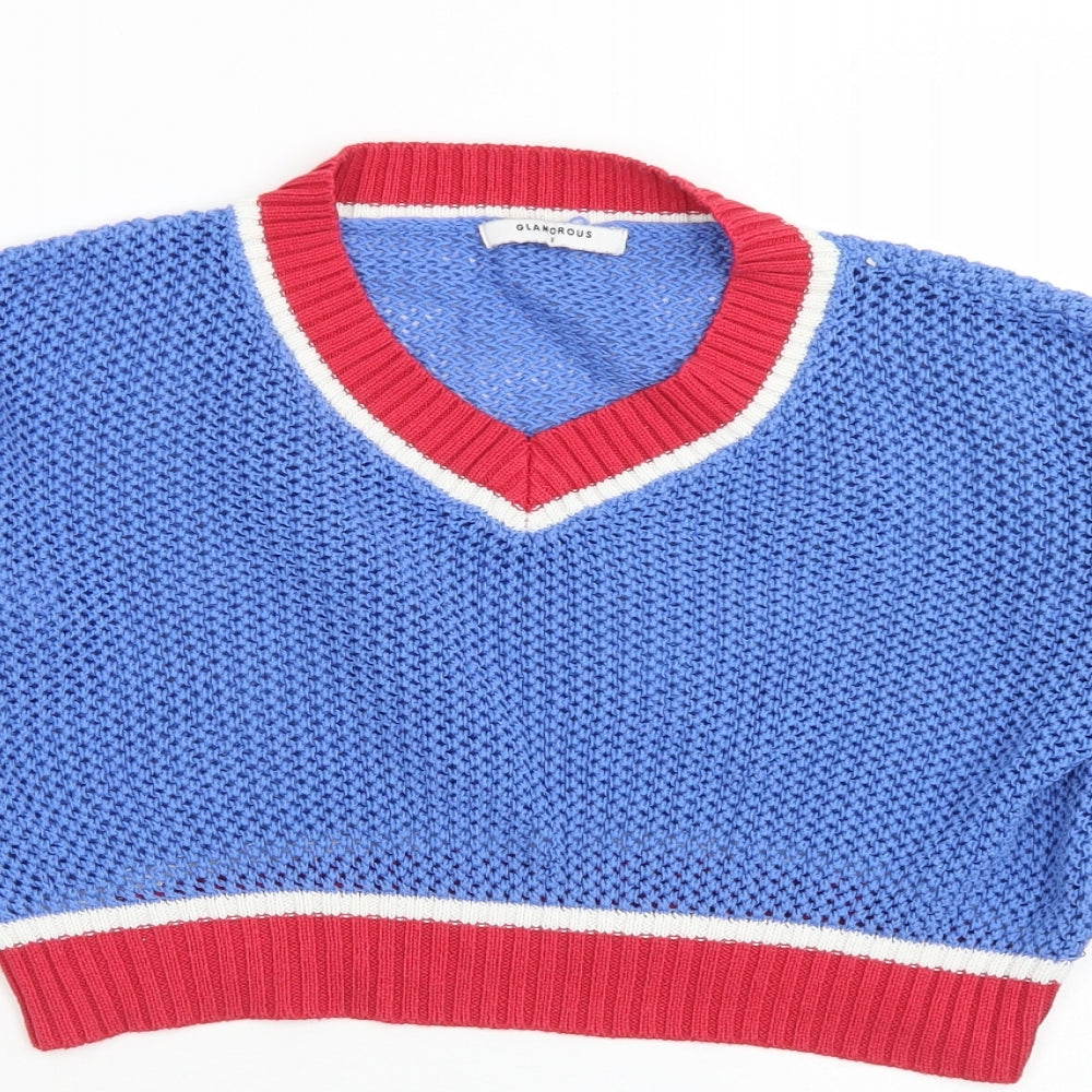 Womens UK Size S Glamorous Blue Pullover Jumper