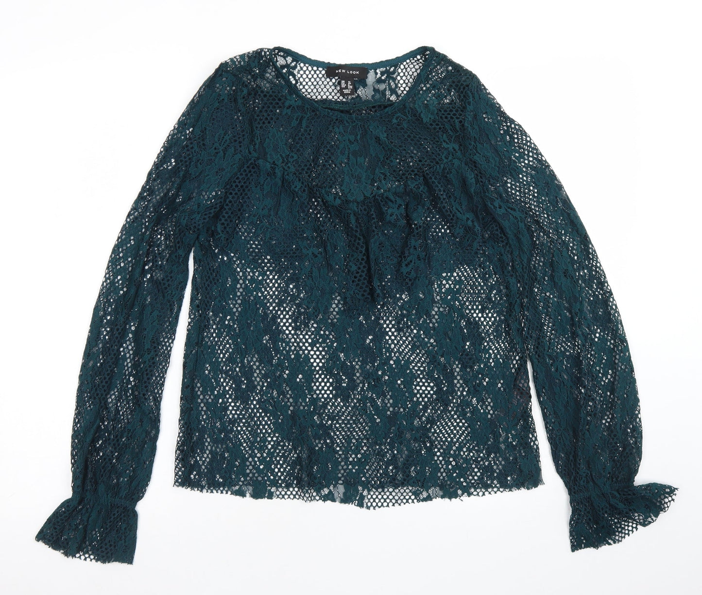 Womens UK Size 12 New Look Green Basic Blouse