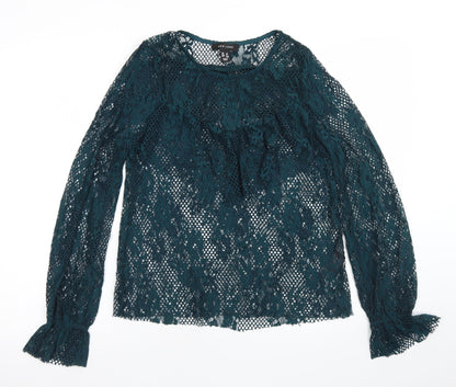 Womens UK Size 12 New Look Green Basic Blouse
