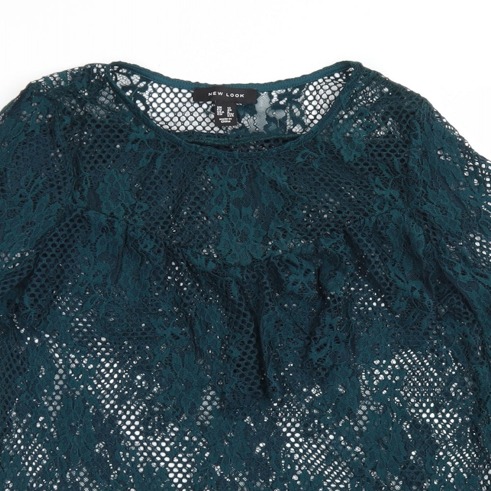 Womens UK Size 12 New Look Green Basic Blouse