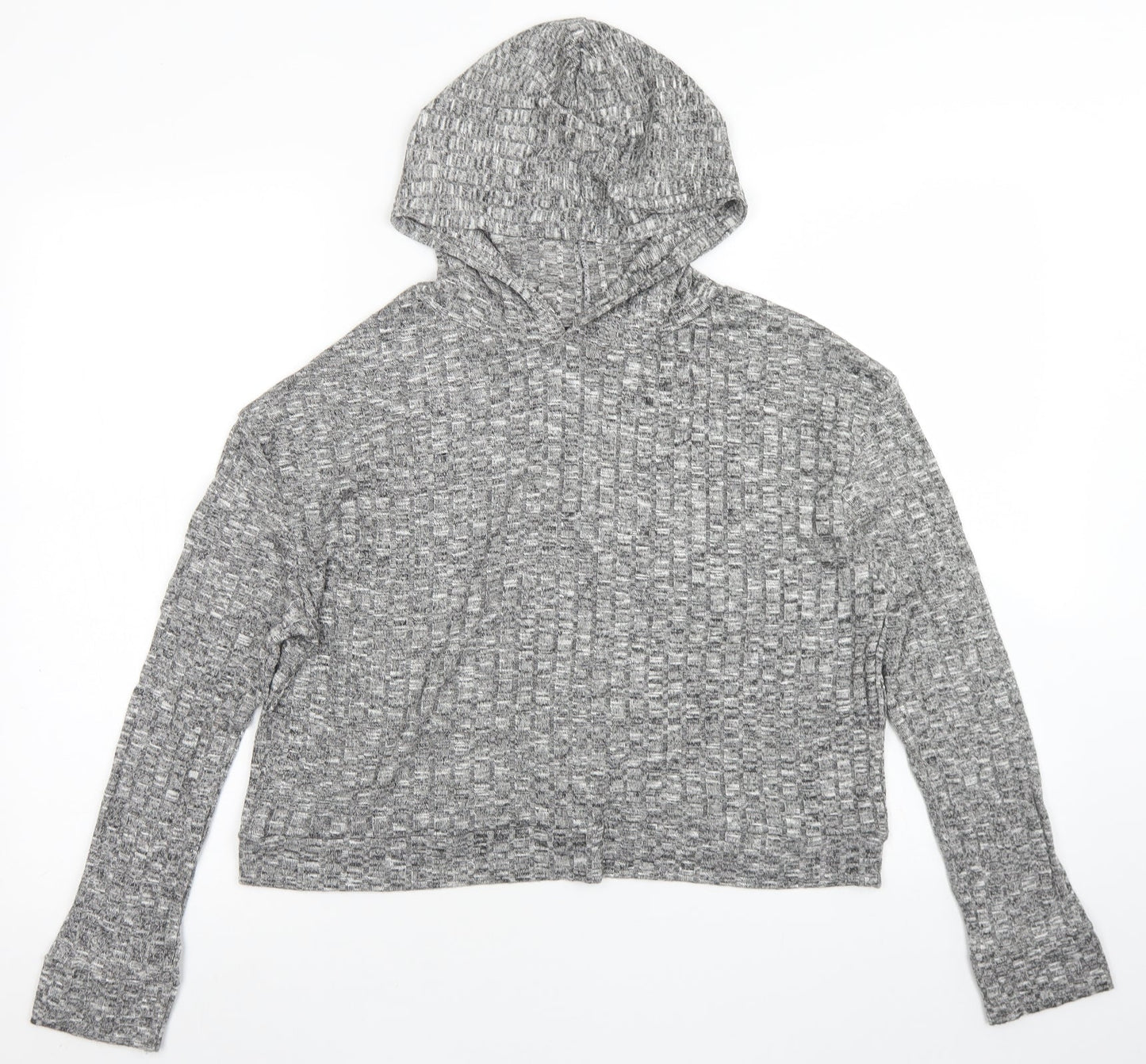 Boohoo Womens Grey  Polyester Pullover Hoodie Size M   - cropped