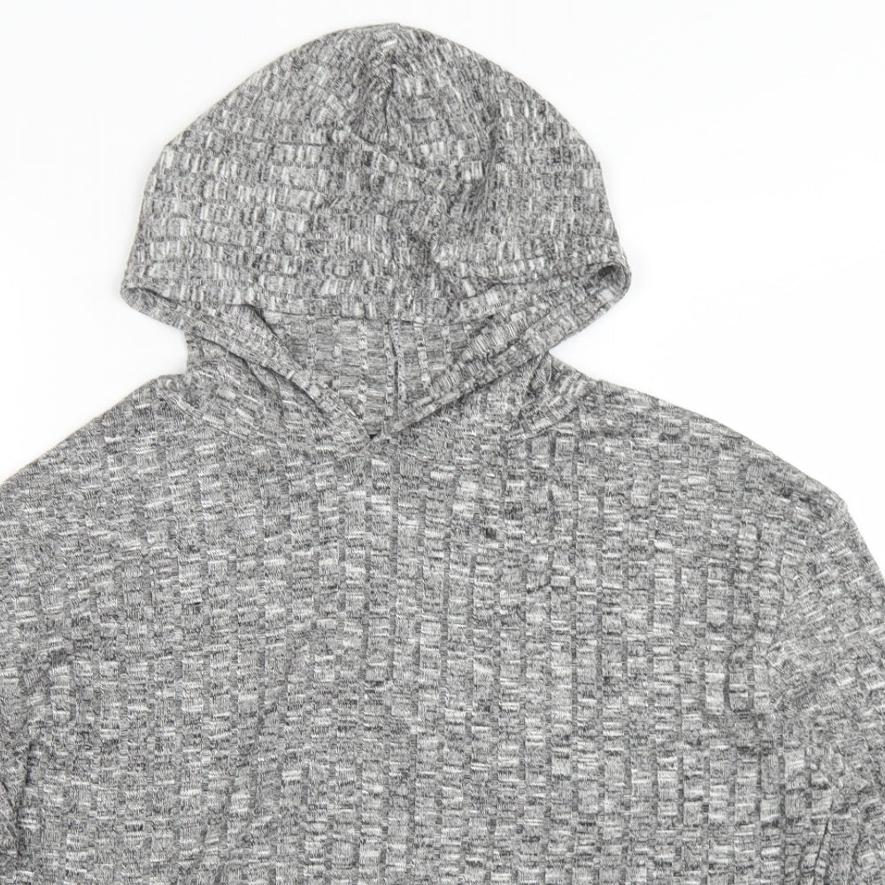 Boohoo Womens Grey  Polyester Pullover Hoodie Size M   - cropped