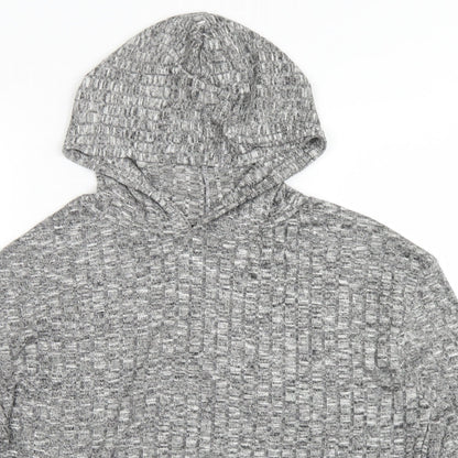 Boohoo Womens Grey  Polyester Pullover Hoodie Size M   - cropped