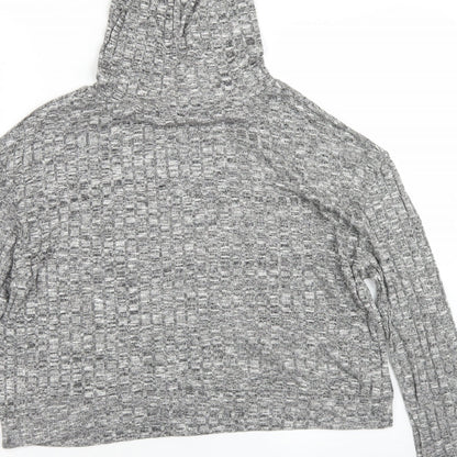 Boohoo Womens Grey  Polyester Pullover Hoodie Size M   - cropped