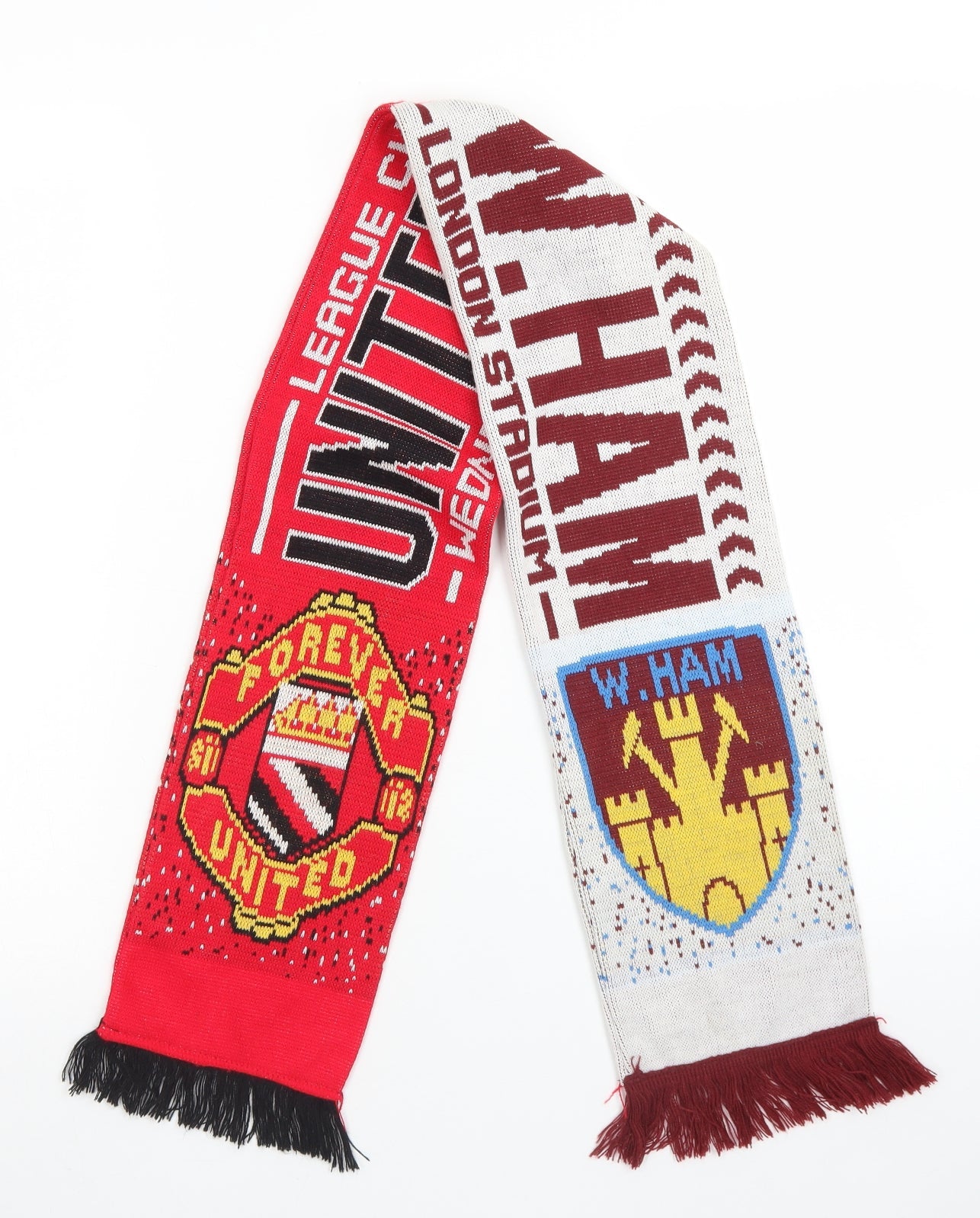 United v W.Ham Football Scarf 53 in  - League Cup Final 2016