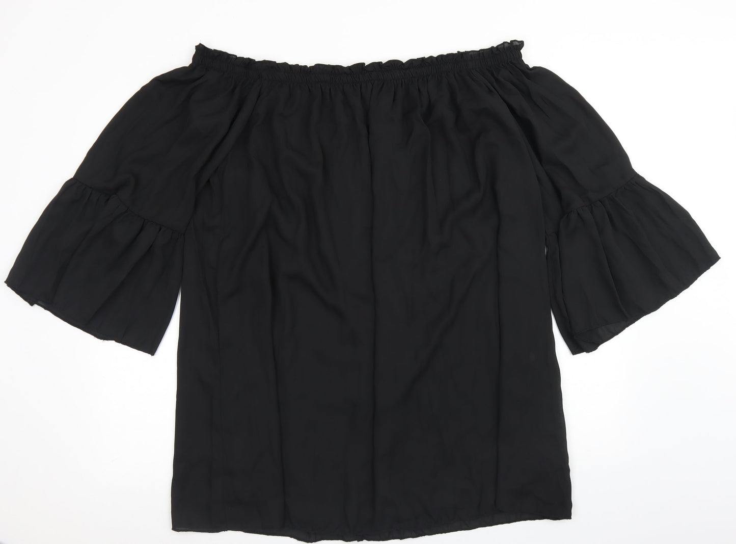 Womens UK Size 3XL Zanzea Black Basic Blouse