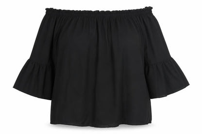 Womens UK Size 3XL Zanzea Black Basic Blouse