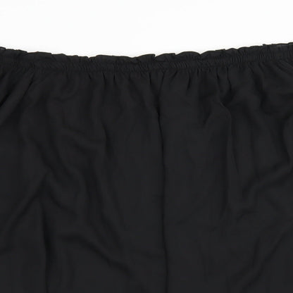Womens UK Size 3XL Zanzea Black Basic Blouse