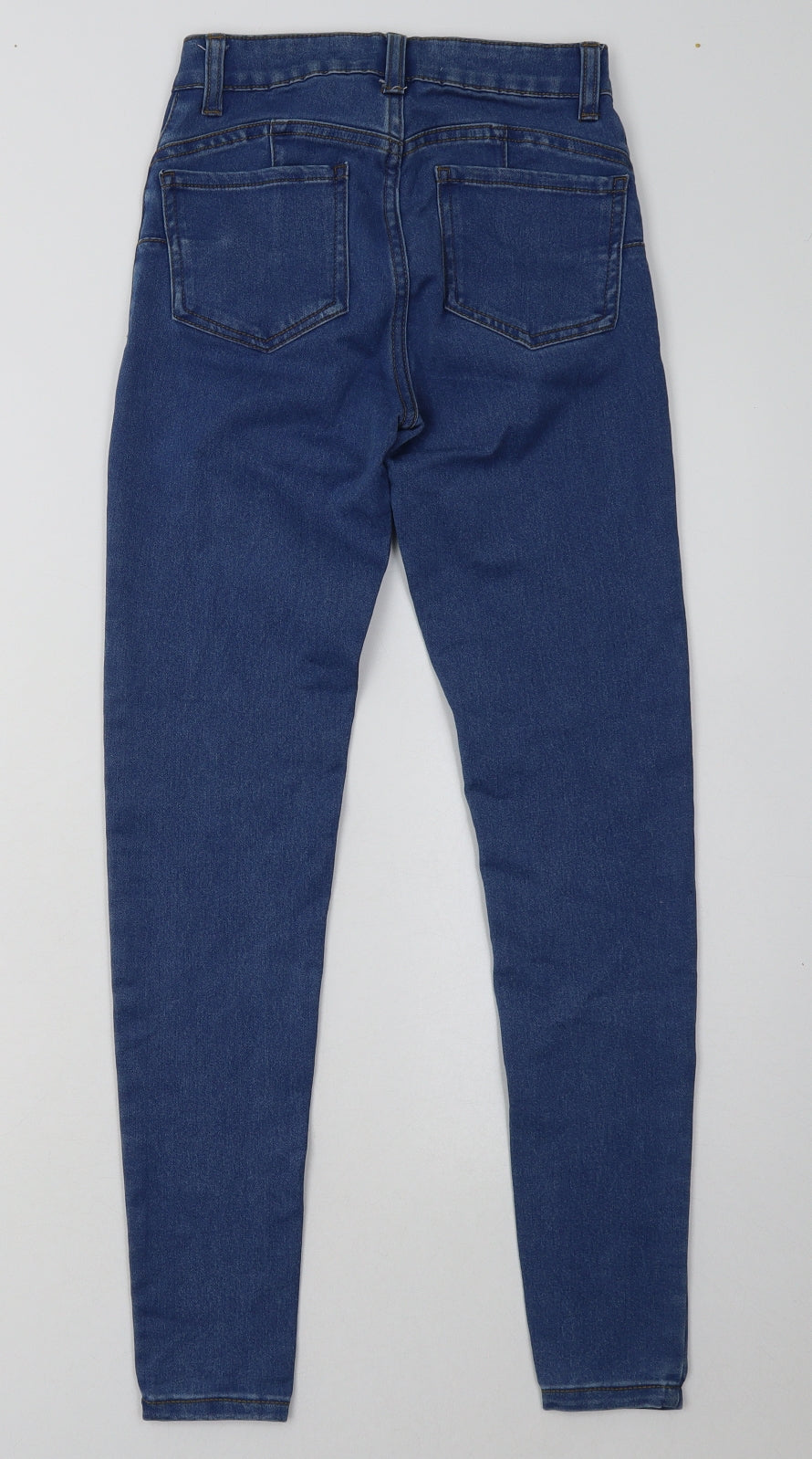 Primark Womens Blue  Cotton Skinny Jeans Size 6 L30 in Regular Button