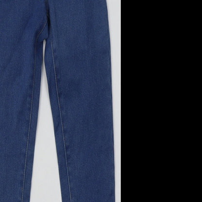 Primark Womens Blue  Cotton Skinny Jeans Size 6 L30 in Regular Button