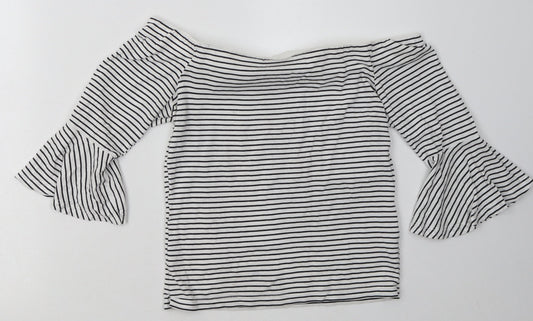 Womens UK Size 10 Topshop White Basic T-Shirt