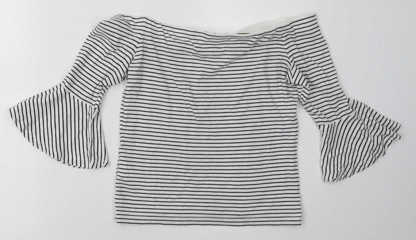 Womens UK Size 10 Topshop White Basic T-Shirt