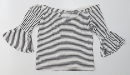 Womens UK Size 10 Topshop White Basic T-Shirt