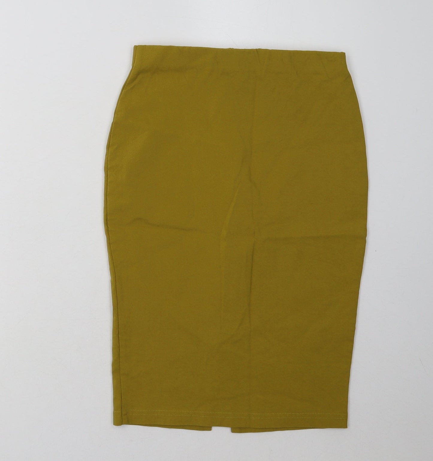 Primark Womens Yellow  Viscose A-Line Skirt Size 8   Zip