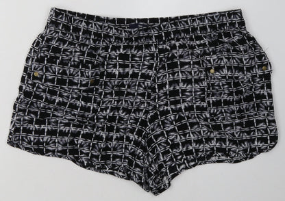 Gap Womens Black Geometric Viscose Sweat Shorts Size L L4 in Regular