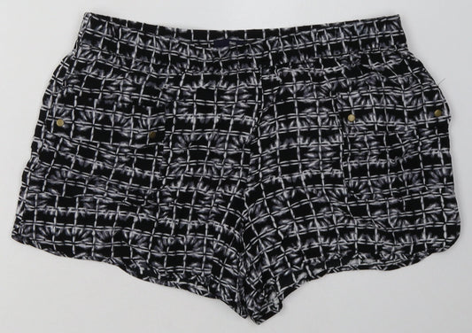Gap Womens Black Geometric Viscose Sweat Shorts Size L L4 in Regular
