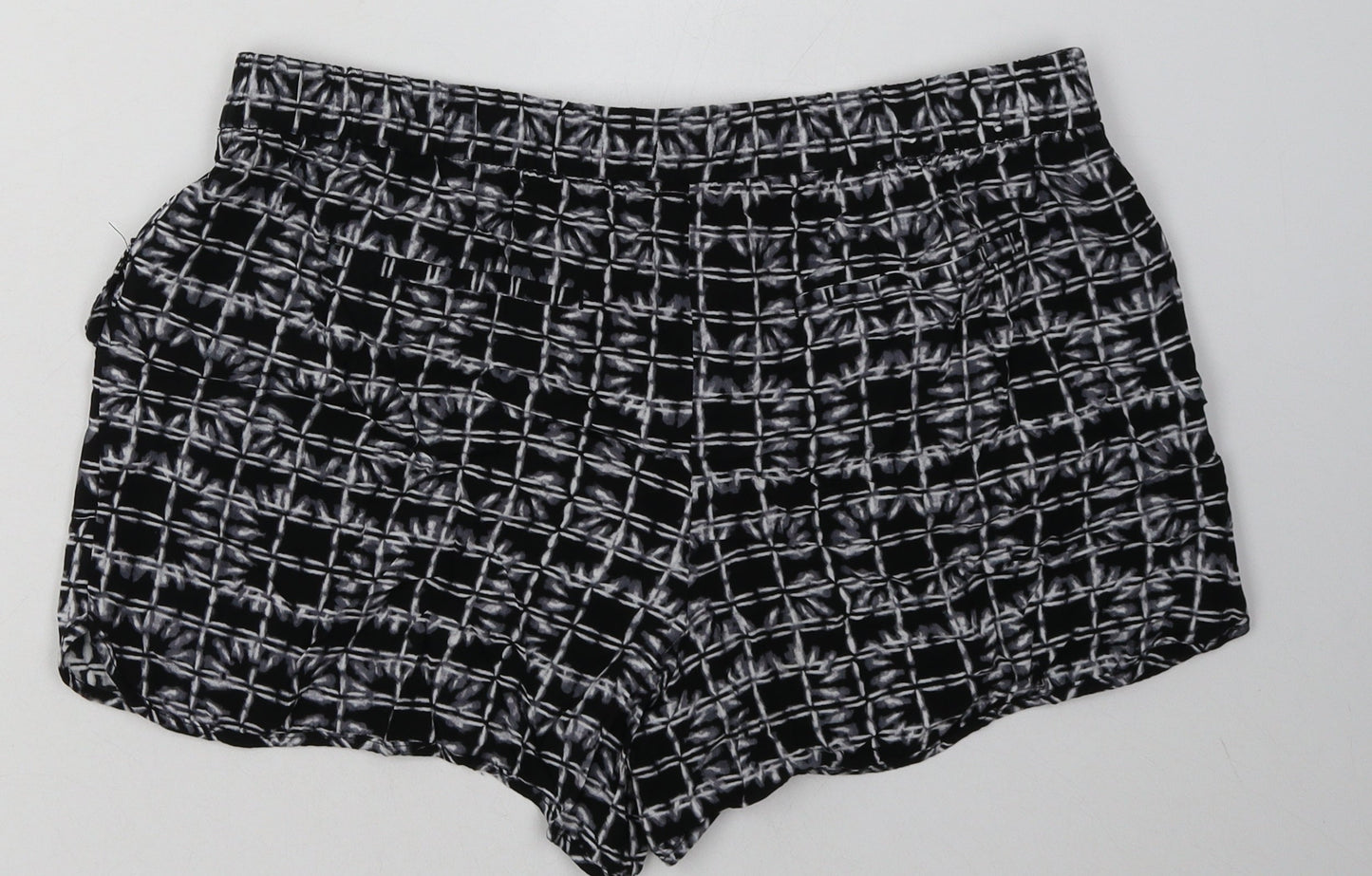 Gap Womens Black Geometric Viscose Sweat Shorts Size L L4 in Regular