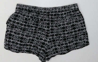 Gap Womens Black Geometric Viscose Sweat Shorts Size L L4 in Regular