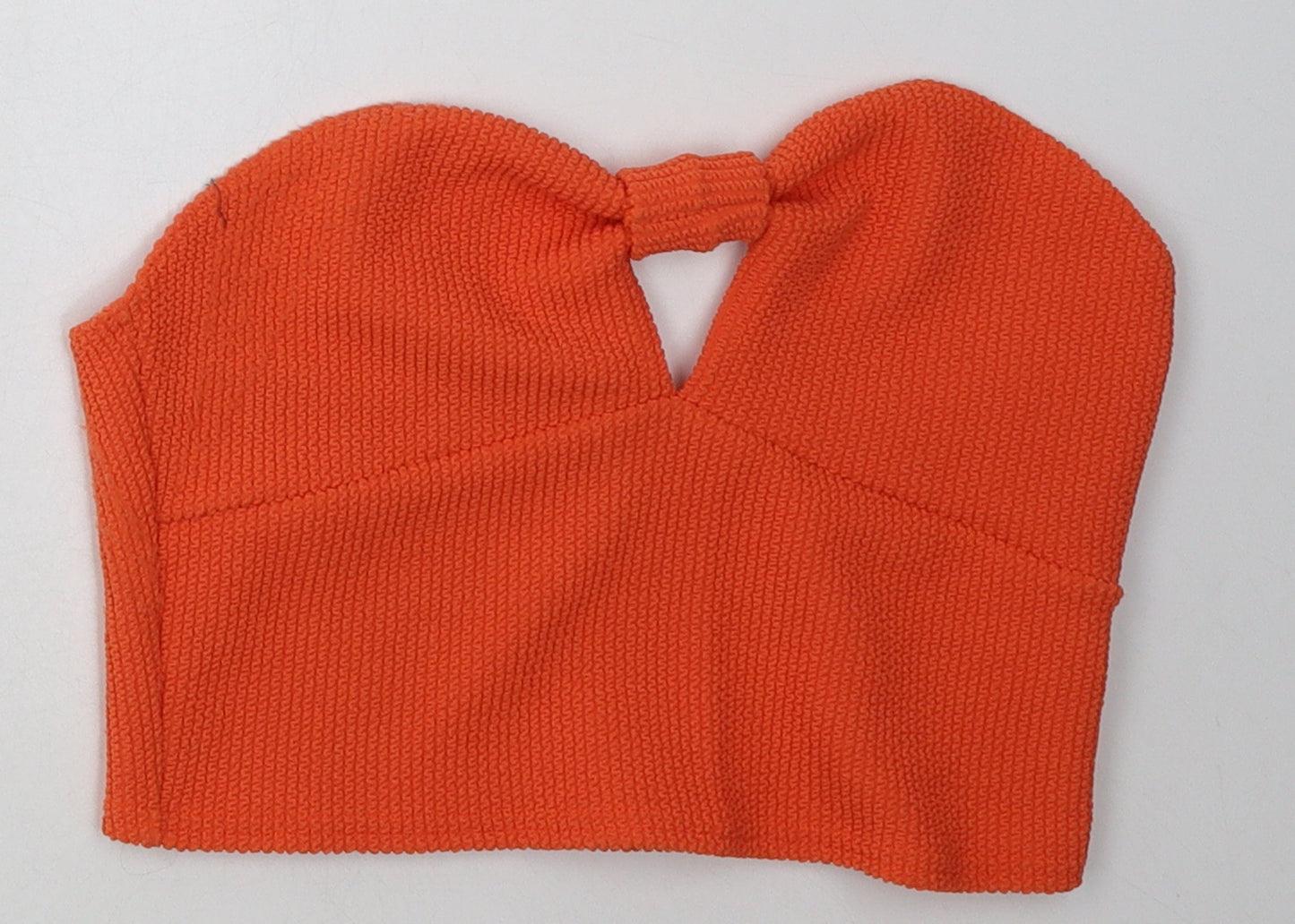 Boohoo Womens Orange  Polyester Cropped Tank Size 12 Off the Shoulder