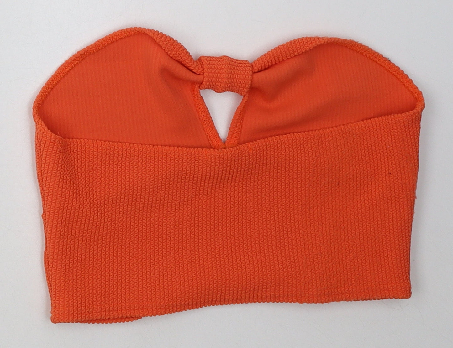 Boohoo Womens Orange  Polyester Cropped Tank Size 12 Off the Shoulder