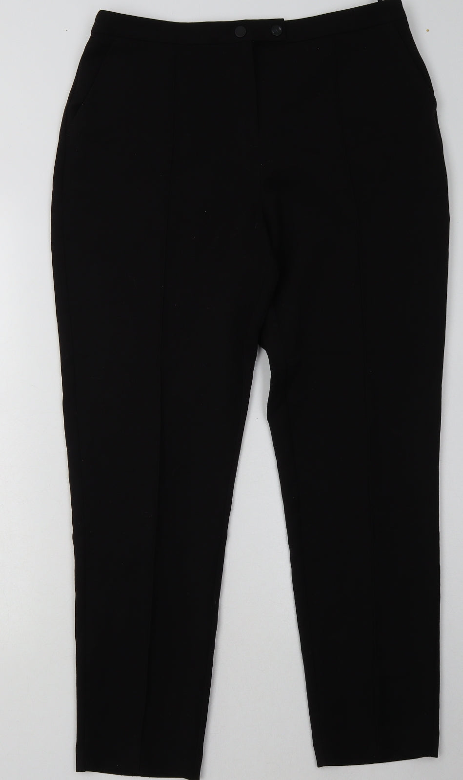 F&F Womens Black  Polyester Trousers  Size 12 L31 in Regular Buckle