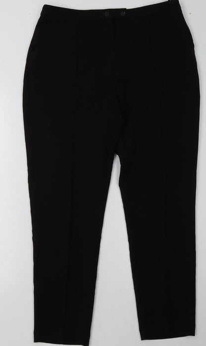 F&F Womens Black  Polyester Trousers  Size 12 L31 in Regular Buckle