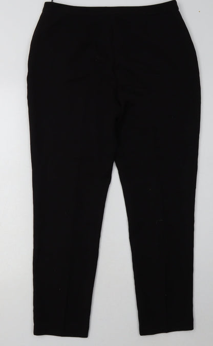 F&F Womens Black  Polyester Trousers  Size 12 L31 in Regular Buckle