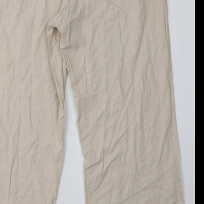mimosa Womens Beige  Viscose Trousers  Size 16 L28 in Regular Hook & Eye