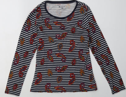 sainsburys Womens Blue Striped Cotton Pullover Sweatshirt Size 10  Pullover