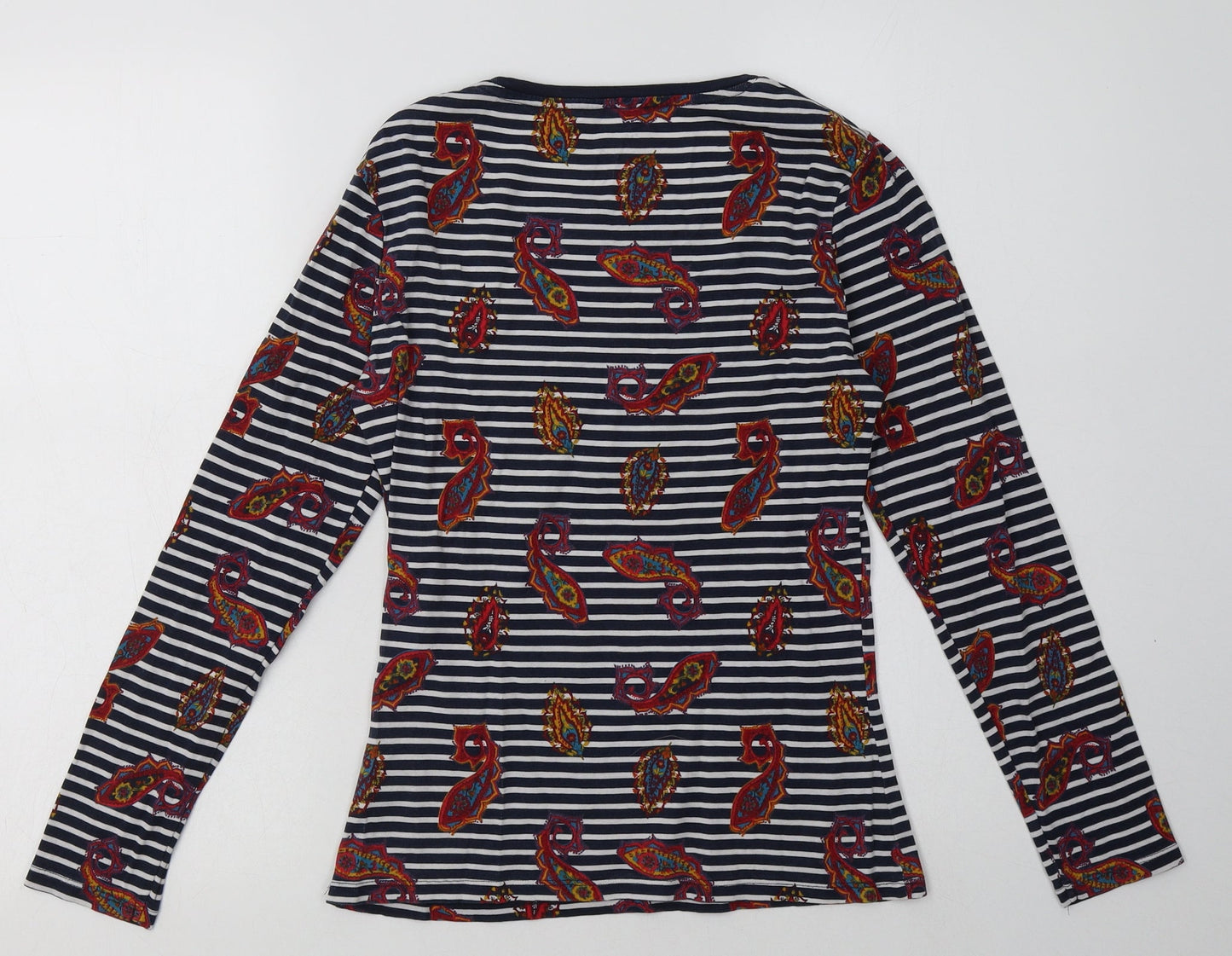 sainsburys Womens Blue Striped Cotton Pullover Sweatshirt Size 10  Pullover