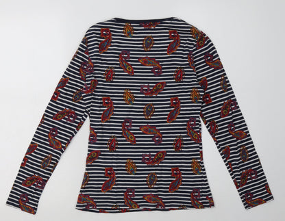 sainsburys Womens Blue Striped Cotton Pullover Sweatshirt Size 10  Pullover
