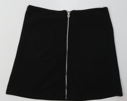 originals Womens Black  Polyester A-Line Skirt Size 10   Zip