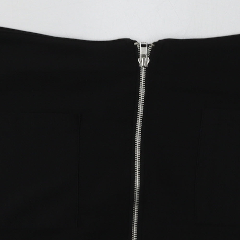 originals Womens Black  Polyester A-Line Skirt Size 10   Zip