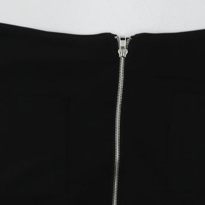 originals Womens Black  Polyester A-Line Skirt Size 10   Zip