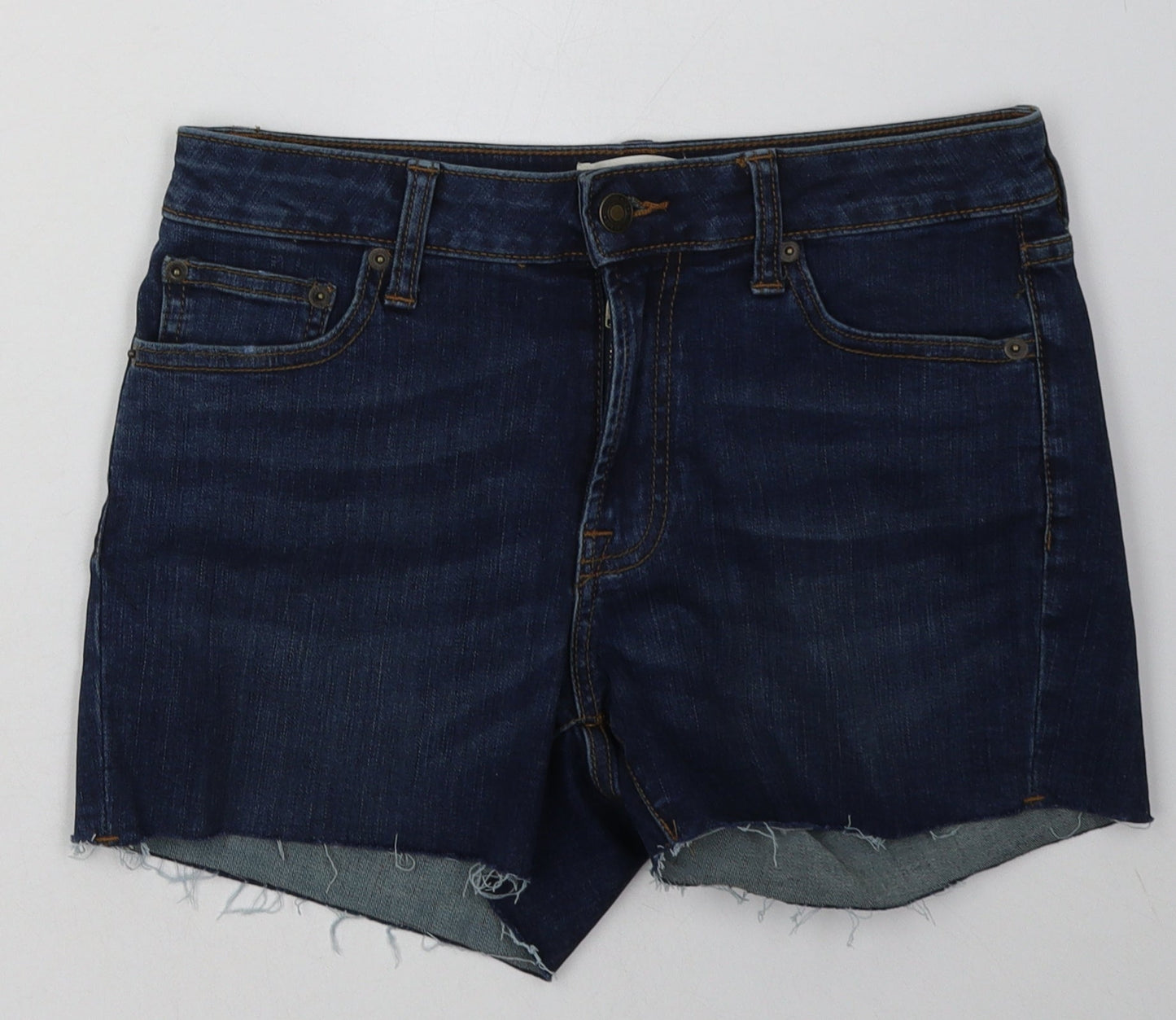 goodthreads Womens Blue  Cotton Bermuda Shorts Size 27 in L4 in Regular Button