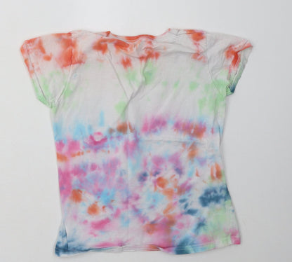 Fruit of the Loom Girls Multicoloured  Cotton Basic T-Shirt Size 9-10 Years Crew Neck Pullover - ombre