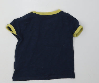 M&Co Boys Blue  Cotton Basic T-Shirt Size 18-24 Months Crew Neck Pullover - dont grow up its a trap