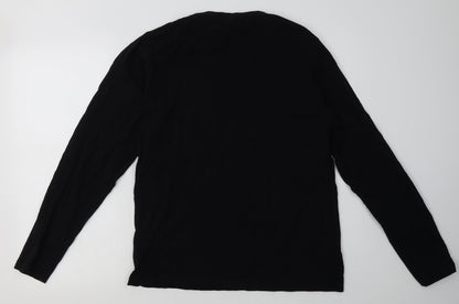 Mens UK Size M Preworn Black Pullover Sweatshirt